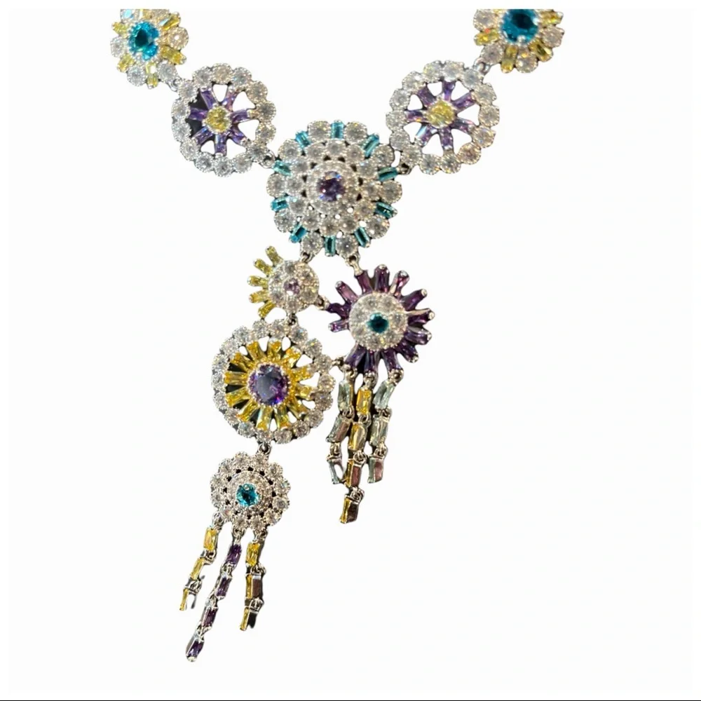 Swarovski Crystals The Iza Spectacular Colorful Necklace - Picture 10 of 12